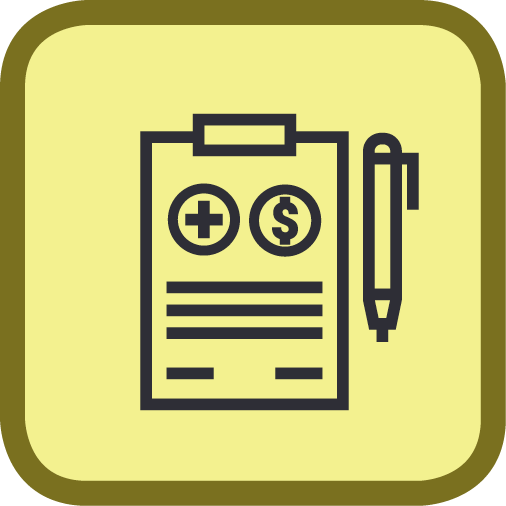 administration icon - clipboard and pen